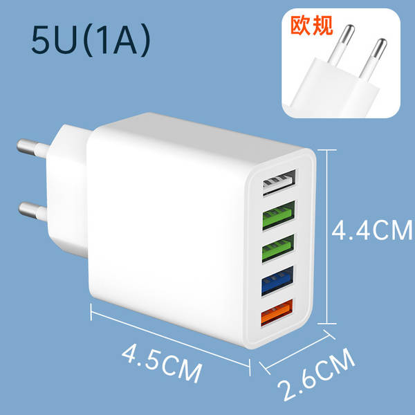5V2A cinco carregadores USB padrão europeus para o plug-in do adaptador de energia padrão da Apple para celulares Android
