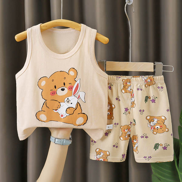 Vestido de verão infantil de algodão