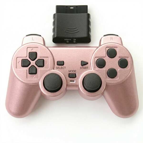 Jogo sem fio PS2 bracelete duplo vibração 2.4G bracelete sem fio com suporte para PS2 host transparente cor