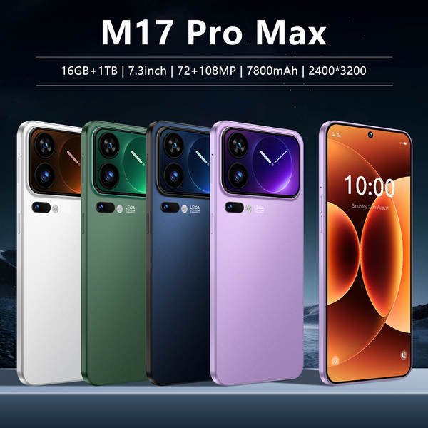 M17 Pro Max celular 16+1TB Android inteligente de 7,3 polegadas de tela grande fonte fábrica de venda direta para distribuição completa
