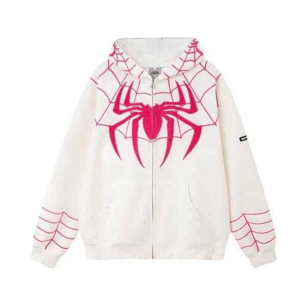 2024 Transfronteiriço Europa e América Peso pesado camisa de algodão masculino e feminino casal Homem-Aranha Vestido de guarda-roupa de tamanho superior casaco