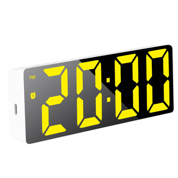 Pequeno relógio de despertador de mesa relógio eletrônico LED nocturno espelho de tempo silencioso monitor de relógio de mesa digital