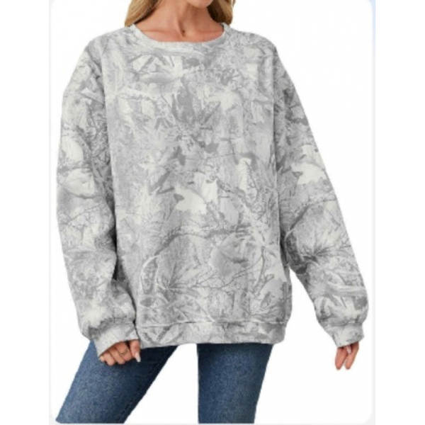 Blusa de moletom com estampa de folhas