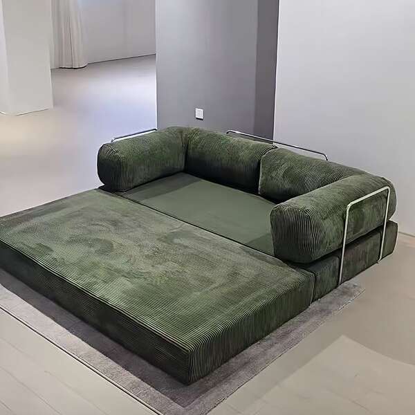 Sofá de compressão artesanal pequeno quarto de estar cama de sofá dobrável para três pessoas sofá-cama de módulo preguiçoso