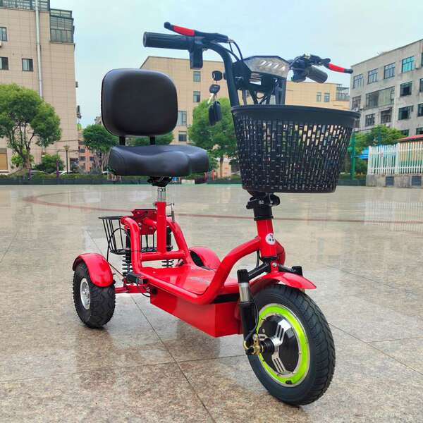 Carro elétrico de três rodas 12 polegadas Novo Homens Mulheres Adultos Velho Carro Fold Mini Pequeno Carro de três rodas