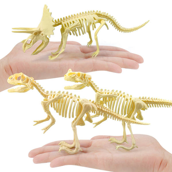 Crianças DIY esqueleto de dinossauro arqueológico manual 7 peças conjunto de dinossauro simulado modelo de dinossauro fóssil transfronteiriço