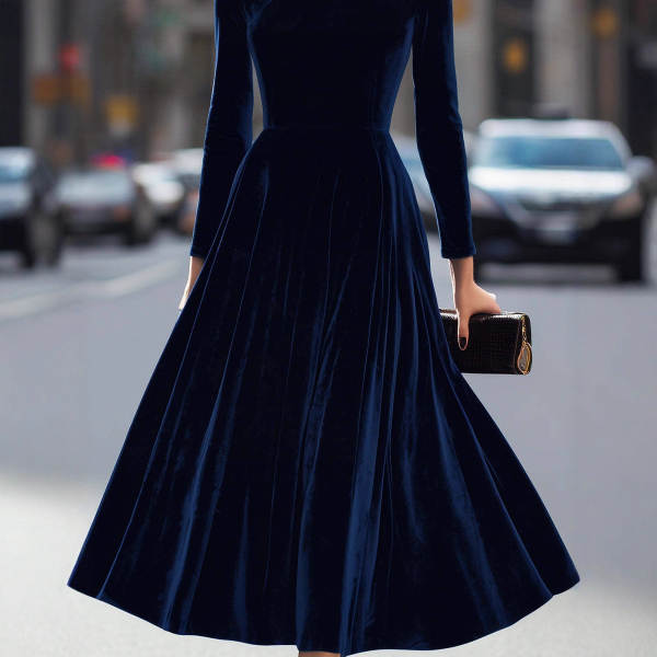 Vestido de comércio exterior transfronteiriço da Europa e dos Estados Unidos 2025 Outono e Inverno Novo Vestido de comércio exterior transfronteiriço