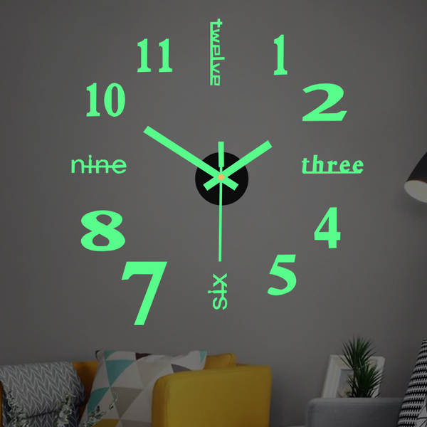 Relógios DIY criativos de parede da noite da moda com relógios simples e silenciosos para o quarto