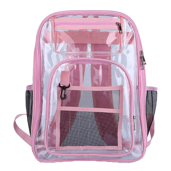 Amazon Transboundary Supply Transparente backpack pvc duplo ombro saco pvc saco grande capacidade saco estudante