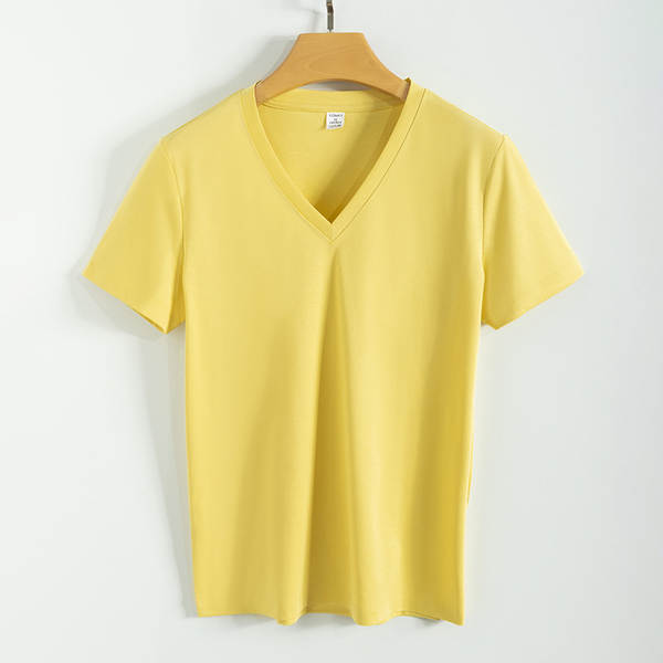 Camiseta feminina de algodão curta