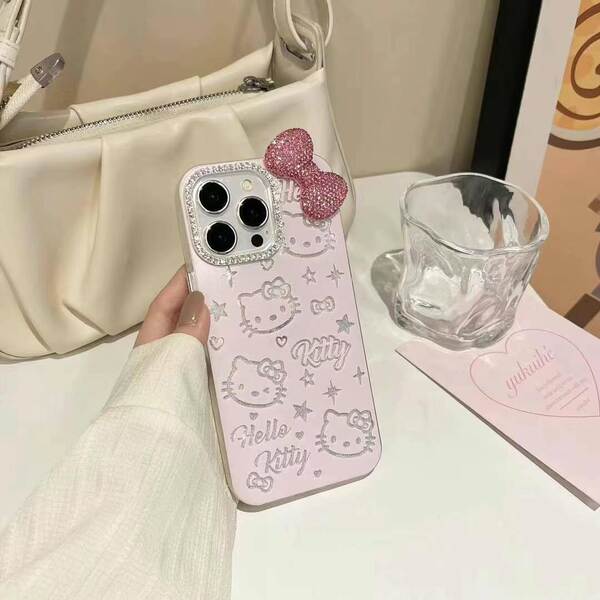 Pó de tela cheia estrela KT gato borboleta para iPhone 17 maçã 16 para 15/14pro max telemóvel 11