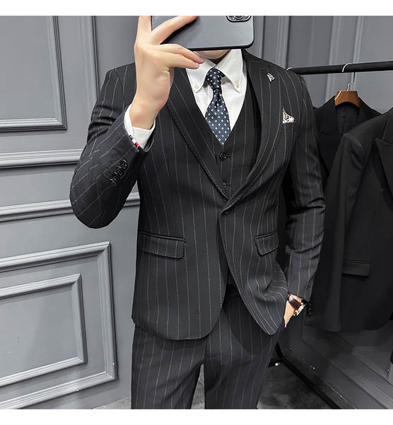 Terno Listrado Masculino Slim Fit