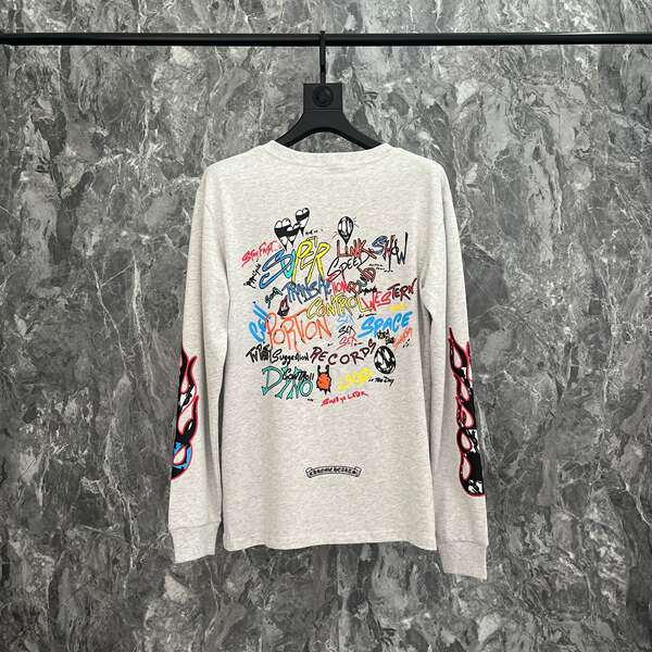 T-shirt correto cross-border Chrome Heart de alta qualidade dupla de algodão puro para homens e mulheres