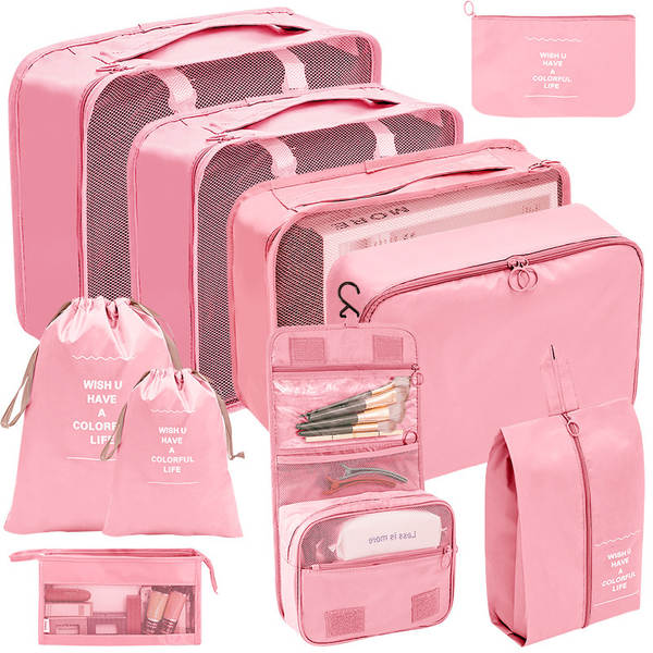 Kit de 10 bolsas de organização para viagem