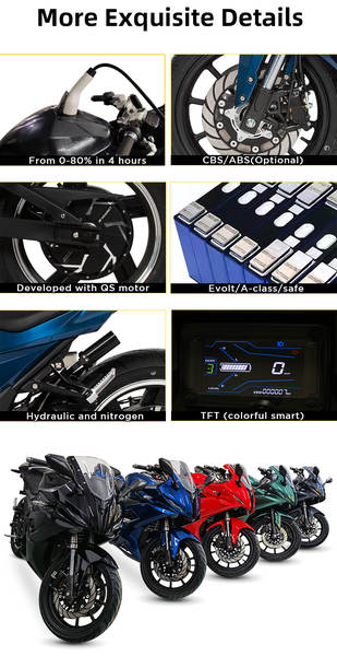 Fábrica de motos elétricas motocicleta elétrica 72V motor elétrico 2000W motocicleta elétrica de longa duração motor elétrico