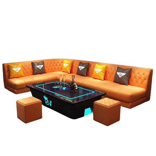 Sofá de canto para bar com mesa de luz