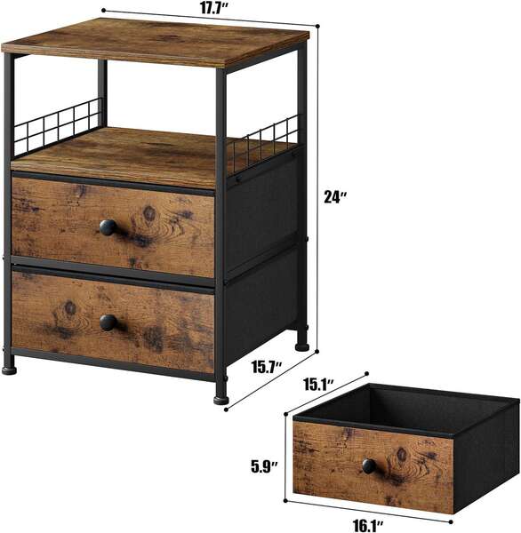 Fabricante de vendas diretas de cabine de cama com gavetas de tecido e prateleiras de madeira abertas para armazenamento de mesa de cama de mesa de cama industrial