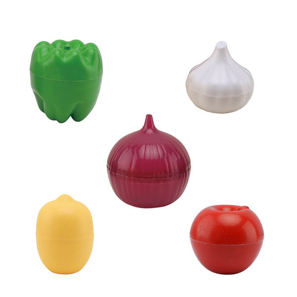 Caixa de frutas e vegetais criativa fechada Caixa de refrigerantes de cozinha de armazenamento Cebola de limão de alho de tomate de pimenta