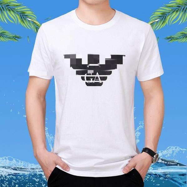 Camiseta Masculina Curta de Algodão