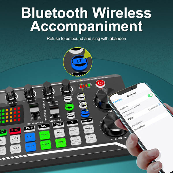BM800 microfone f998 telemóvel cartão de voz em inglês computador USB aparelho de podcast kit de fone de ouvido ao vivo