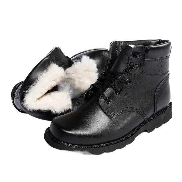 Bota de inverno de lã preta para homem