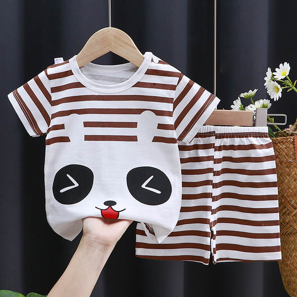 Conjunto de verão infantil de algodão