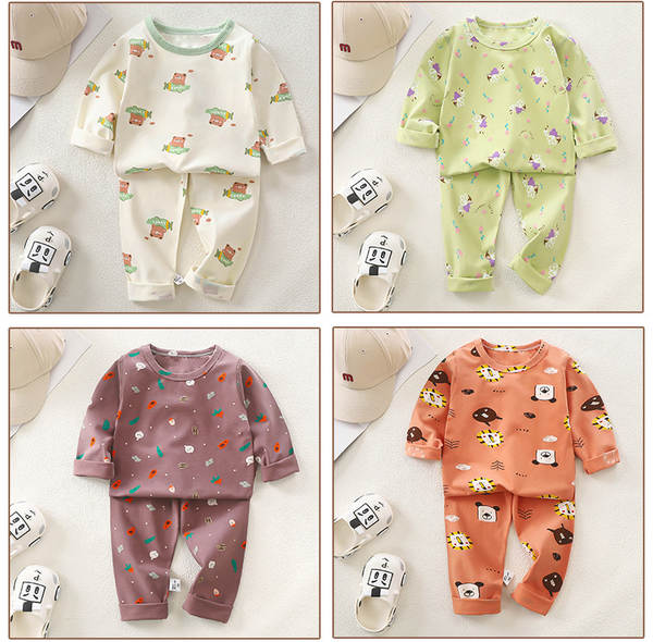 Conjunto de pijama para crianças de primavera