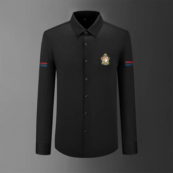Vestido masculino leve e luxuoso sensível 3D digital impressão emblema corpo livre de calor longas mangas camisa masculina fornecimento grossista transfronteiriço