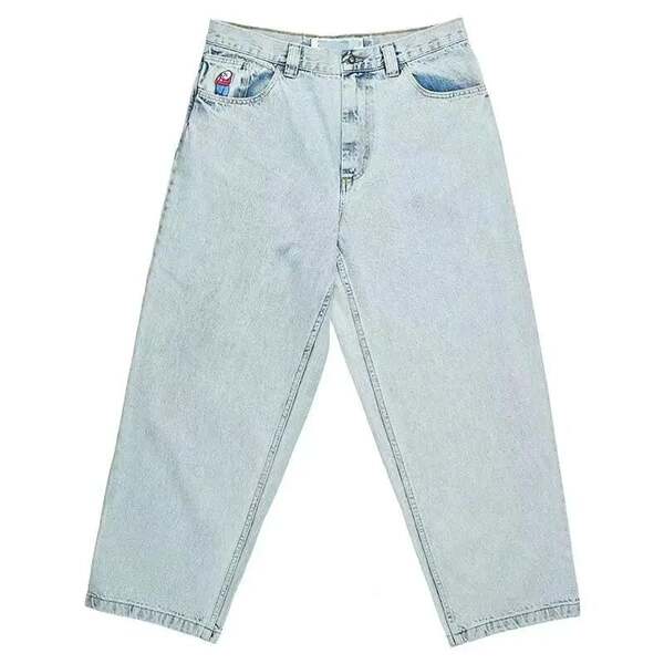 JNCO Y2K Loose jeans masculino padrão hip-hop rua masculino calças largas