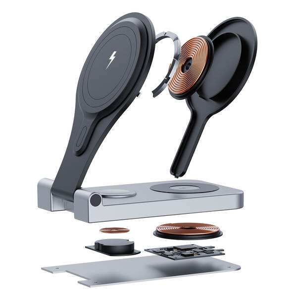 Novo carregador sem fio rápido de três em um 15W para o relógio de fone de ouvido da Apple 14