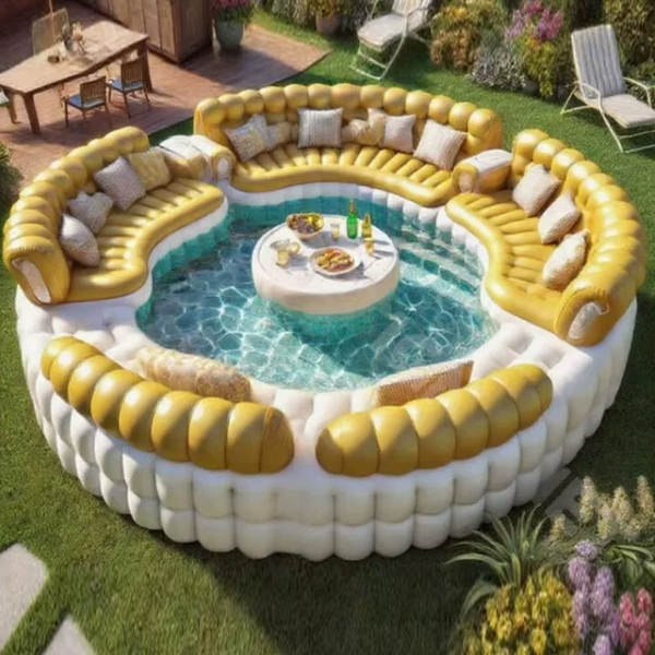 Sofá Flutuante para Piscina com Tenda