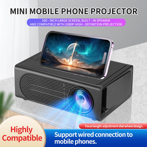 Transfronteiriço M200S Mini Projector portátil LED Telemóvel Cinema Doméstico Telemóvel Cabo Compatível Suporte 1080