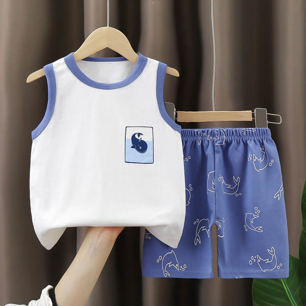 Vestido de verão infantil de algodão