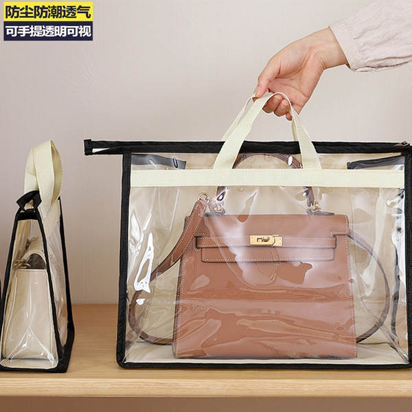 Saco de armazenamento de sacolas de alta capacidade do guarda-roupa suspenso de lixo de armazenamento do saco de armazenamento do PVC visível do saco de poeira