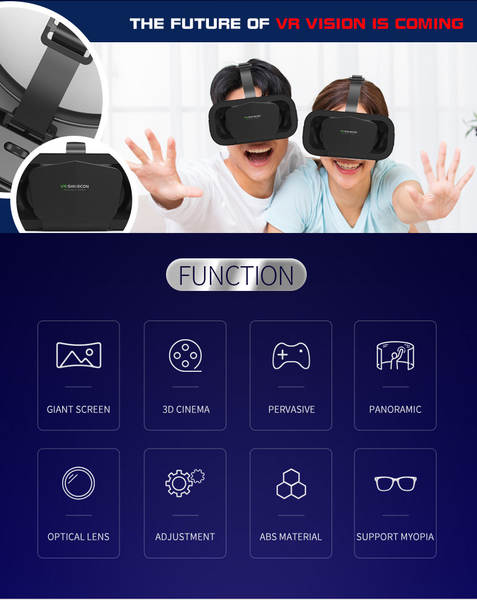 Óculos de realidade virtual VR 3D para telemóveis, óculos de realidade virtual 3D