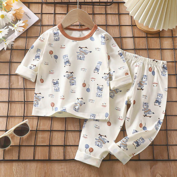 Conjunto de pijama para crianças de primavera