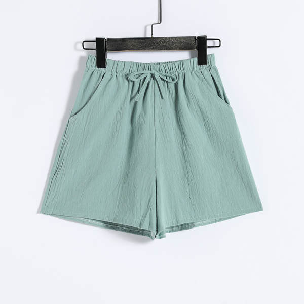 Calça feminina de algodão largo