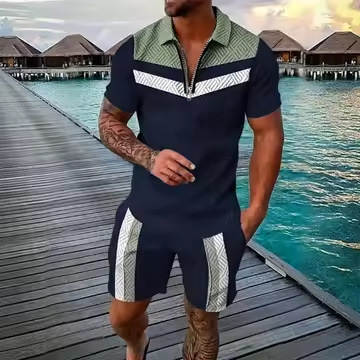 Comércio Exterior 2024 Verão Transfronteiriço Bomba Euro-americano Amazon Shorts dois conjuntos de esportes para homens de lazer