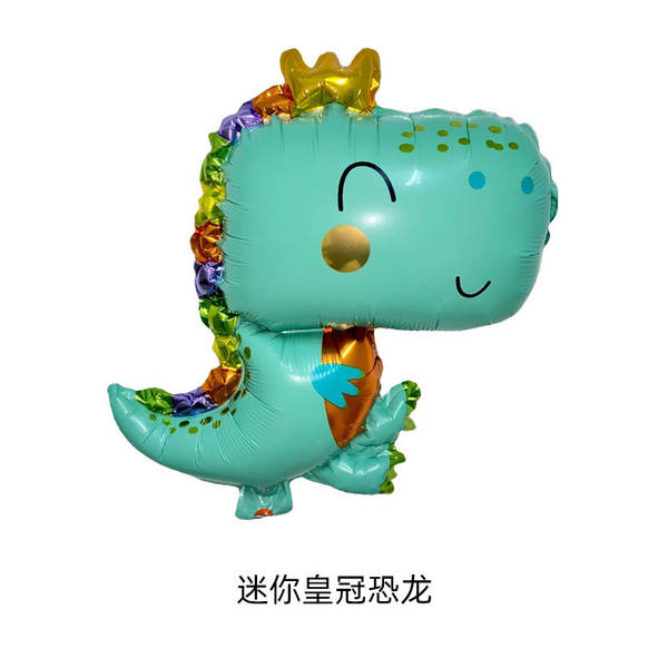 Dinossauro série inteira coroa dinossauro desenho animado verde dinossauro floresta festa de decoração atmosfera de balão de alumínio para atacado