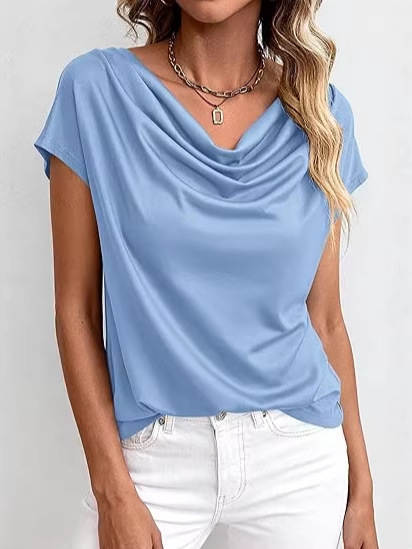 2026 Amazon cross-border moda primavera-verão europeia roupas de beleza colar roupa casual moda puramente pano curto