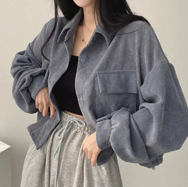 Nova camisa feminina de primavera e outono com casaco de sal com mangas compridas