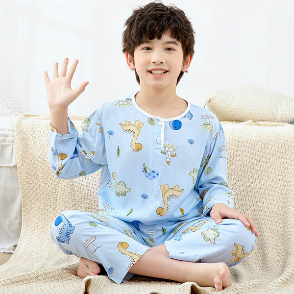 Conjunto de pijama infantil de algodão para verão