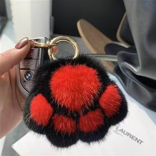 Pendente de gato de pelúcia para bolsa