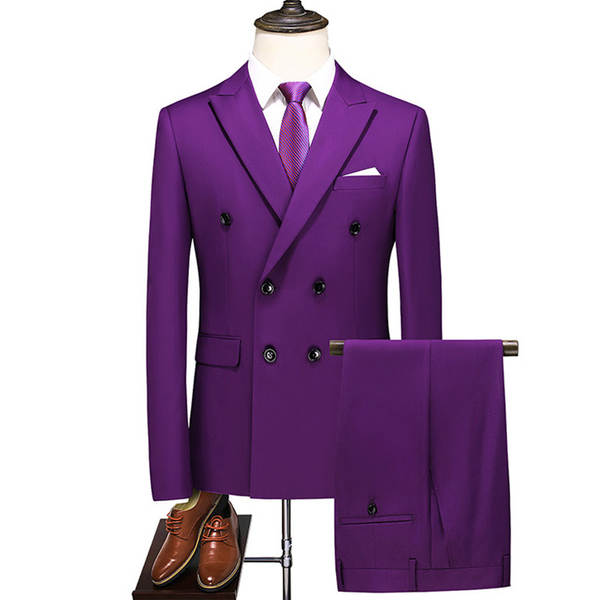 Vestido duplo de dois pedaços de roupa transfronteiriça puro para homens 7110 de vinho vermelho