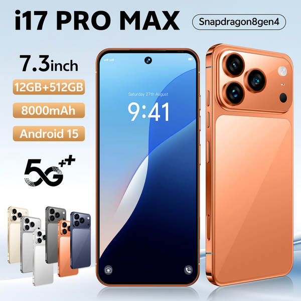 Novo i17Pro max celular transfronteiriço global versão 5g grande ecrã Android smartphone 12+512 celular de comércio exterior