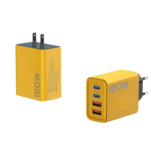 120W Dual PD + Dual USB Carregador para Apple 15 Huawei celular Dual-Typec Smart Carregador Rápido