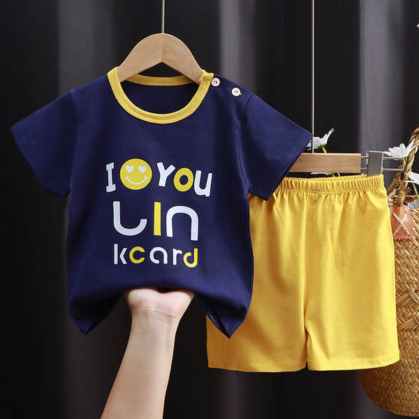 Conjunto de verão infantil de algodão