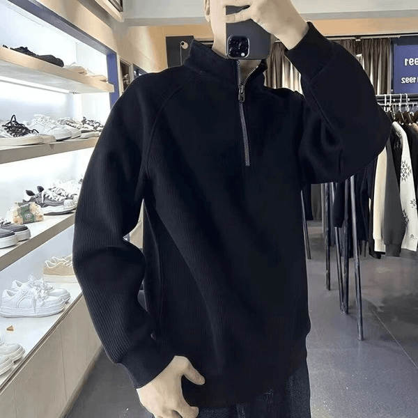 2024 Outono Humor Homem Conforto barras de caverna semi-refinado camisa esportiva relaxante roupa de guarda-roupa semi-alto colar puro