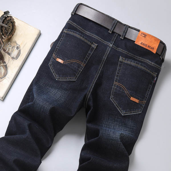 Fabricante de vendas diretas de jeans masculinos de primavera e verão de luxo boa qualidade resiliente negócios de lazer homens jeans calças longas
