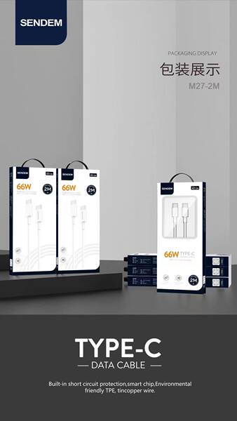 C para C linha de dados 2m dupla interface Tipo-C suporte 66W super carregamento rápido 2M celular carregamento rápido cabo